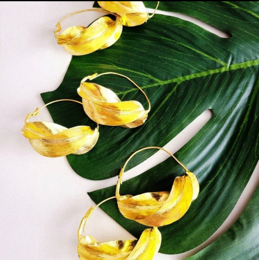 African Fulani Brass Earring set