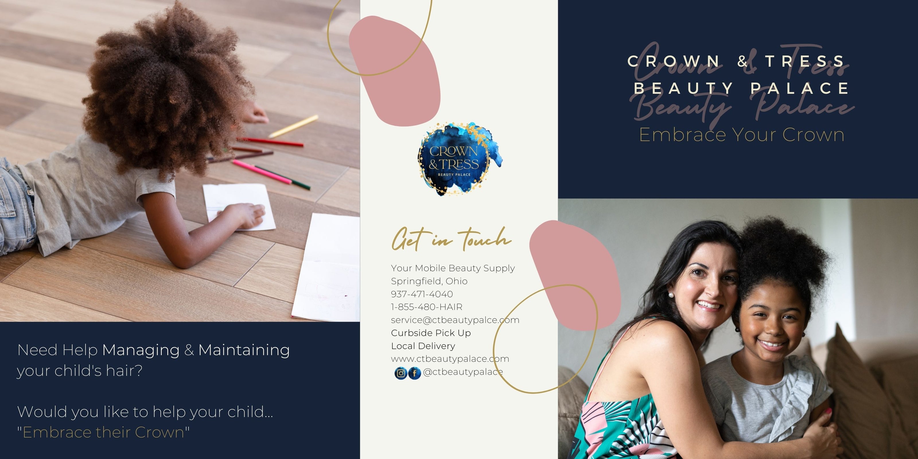 Crown & Tress Flyer Supporting Multiracial Families