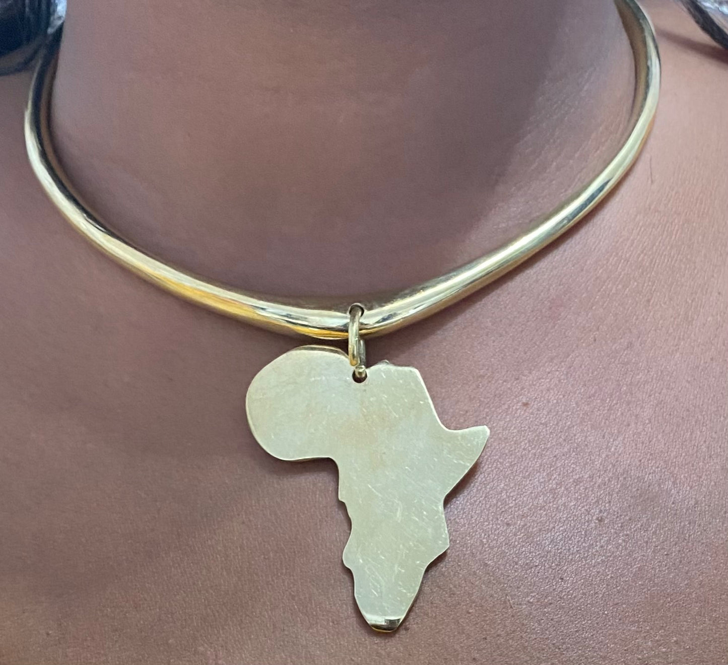 African Brass Pendant Necklace