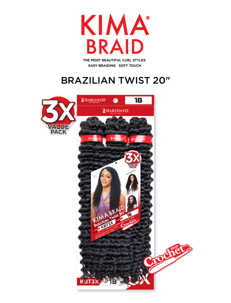 KIMA Braid Brazilian Twist 20″ 3X Value Pack